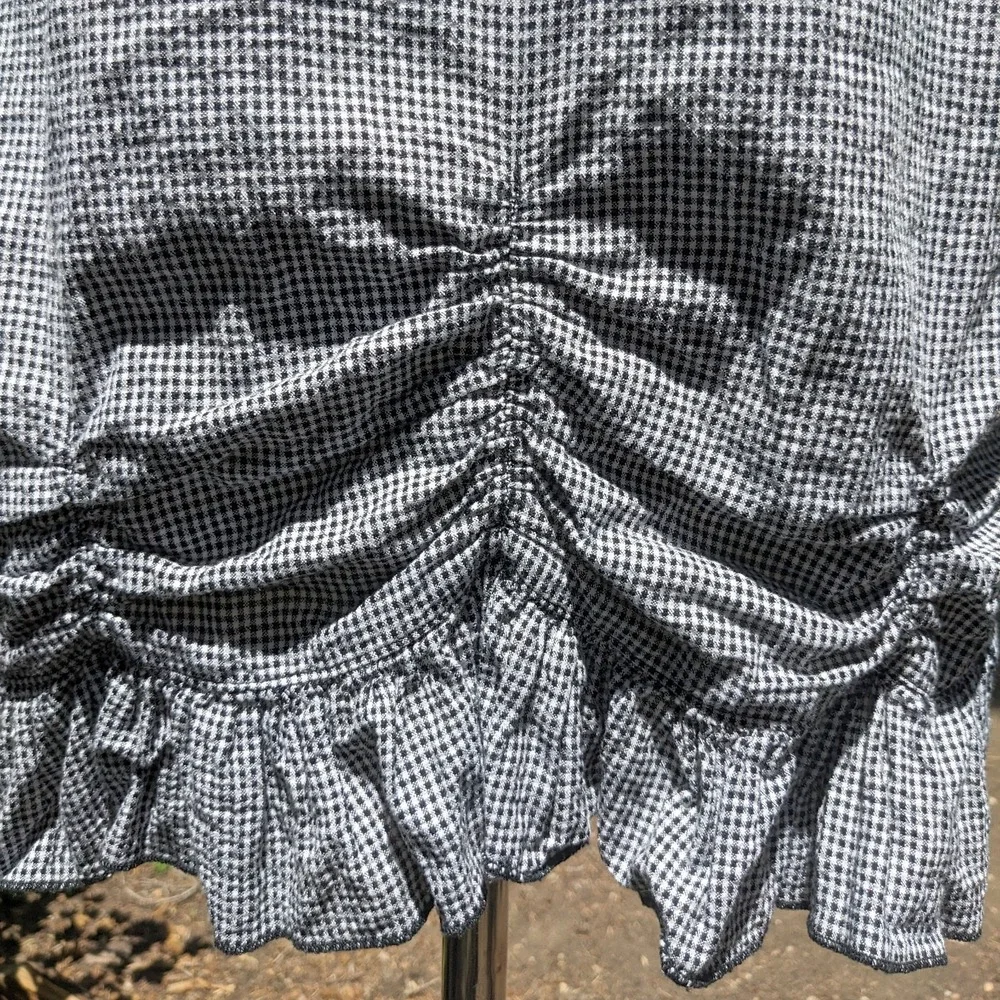 Hearts Desire Mary Grace Gingham Dress S Lagenlook Mori Kei Ruffle Pocket Tunic - Picture 6 of 16